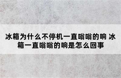 冰箱为什么不停机一直嗡嗡的响 冰箱一直嗡嗡的响是怎么回事